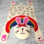 Rainbow Rabbit Sheet Rug-Needle Felt Creation