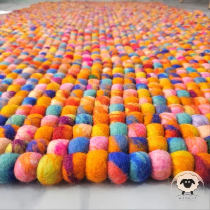Multicolor Ball Rug-Needle Felt Creation