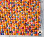 Multicolor Rectangle Felt Ball Rug - Image 3