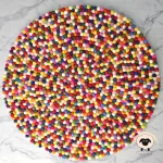Multicolor Round Rug-Needle Felt Creation