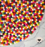 Multicolor Round Rug-Needle Felt Creation