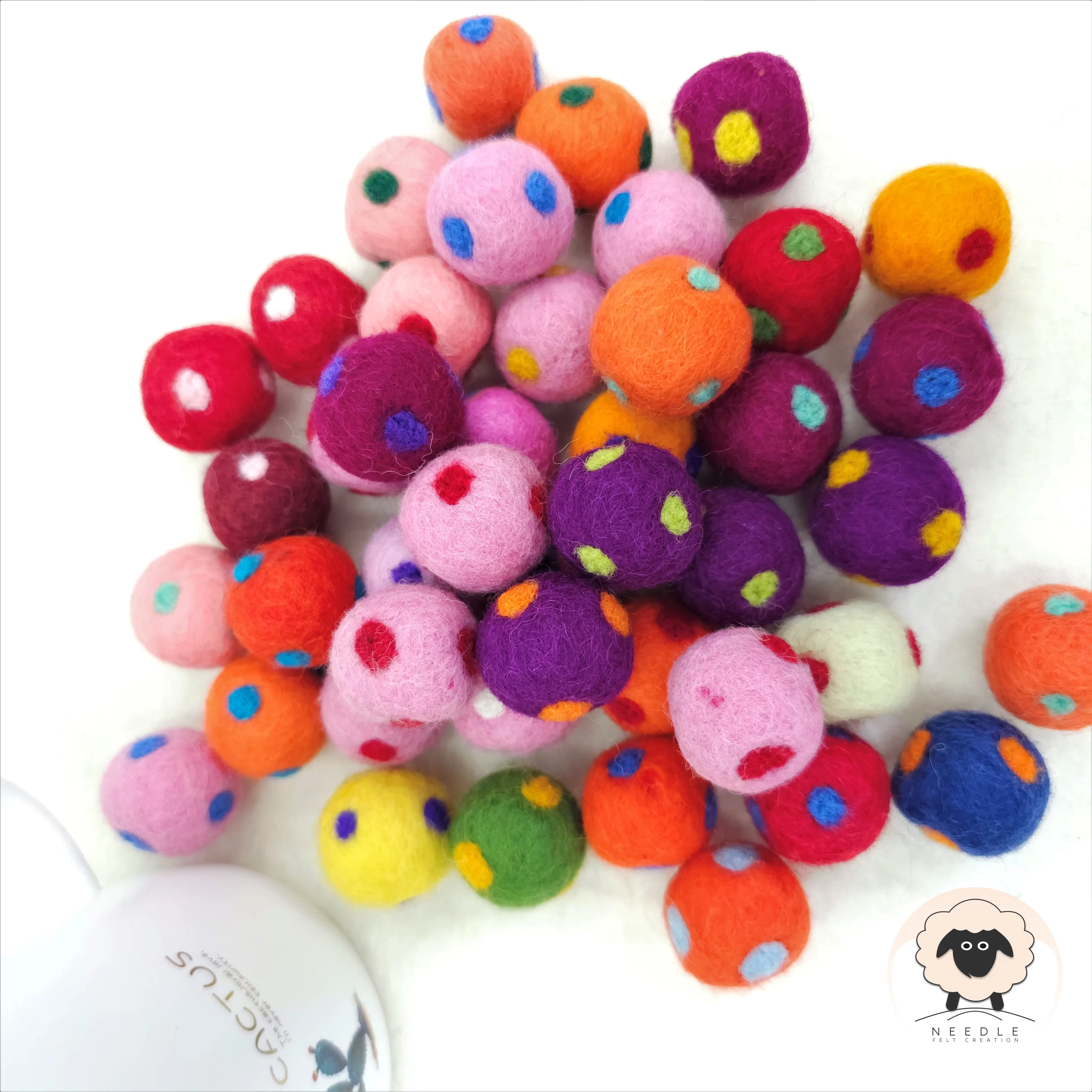 Polka Dot Felt Balls-Needle Felt Creation