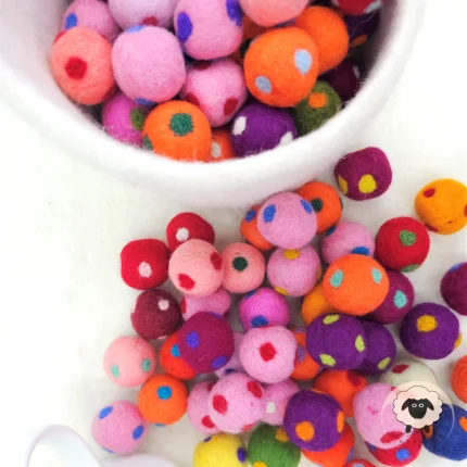 Polka Dot Felt Balls-Needle Felt Creation