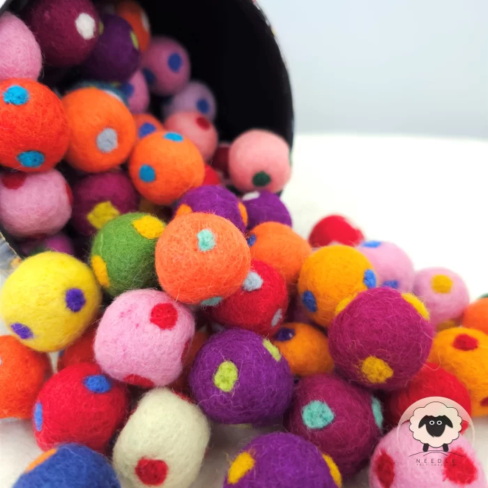 Polka Dot Felt Balls-Needle Felt Creation