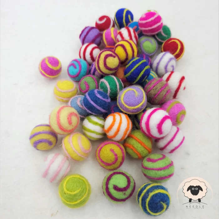 Spiral Felt Balls-Needle Felt Creation