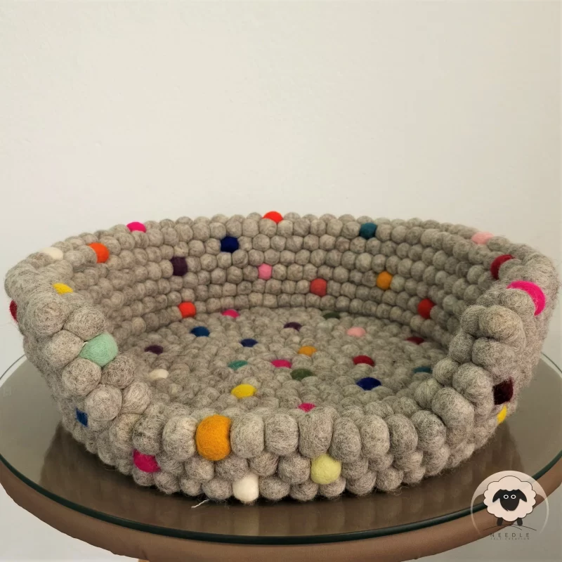 Grey Ball Dog House-Needle Felt Creation