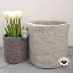 Gray Felt Basket Set-Needle Felt creation