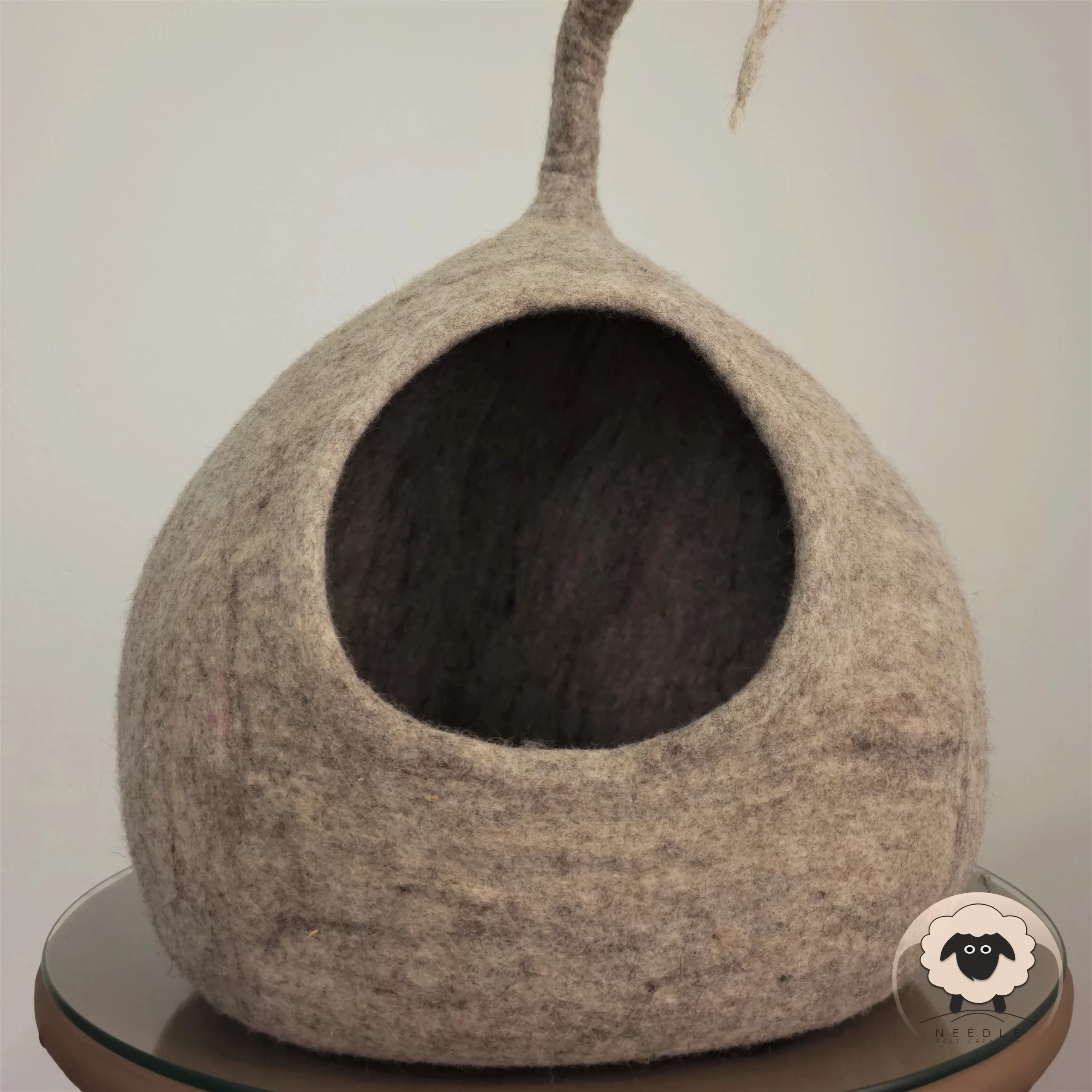 Gray Tailed Cat House-Needle Felt Creation