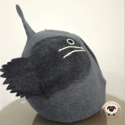 Grey Faced Cat House-Needle Felt Creation
