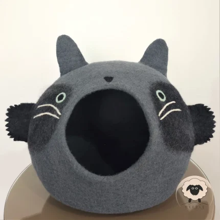 Grey Faced Cat House-Needle Felt Creation