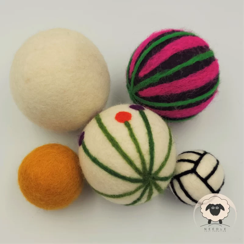 Pet Ball Toys(5 Pieces)-Needle Felt Creation