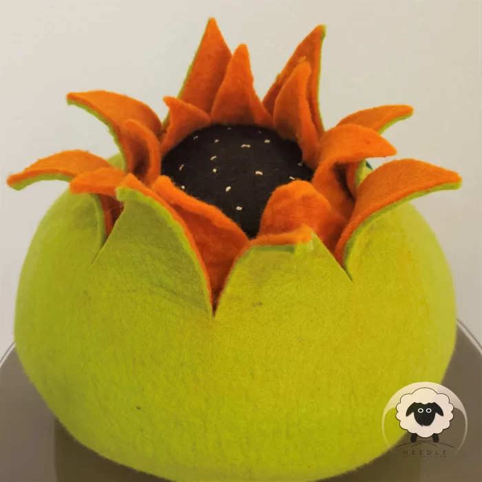 Sunflower Cat House-Needle Felt Creation