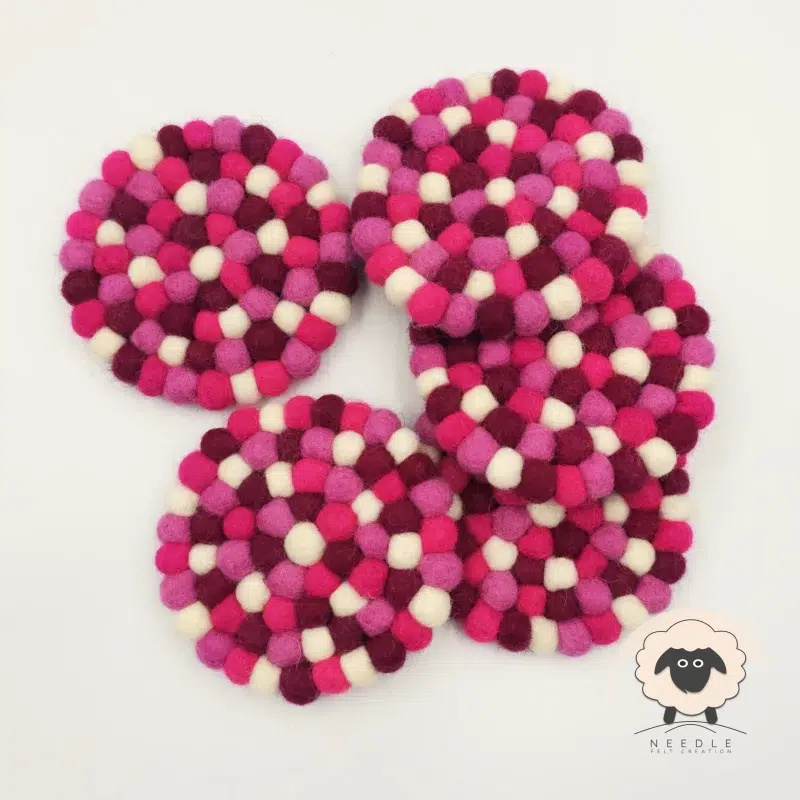 10cm Multicolored Pink Ball Coaster-NFC