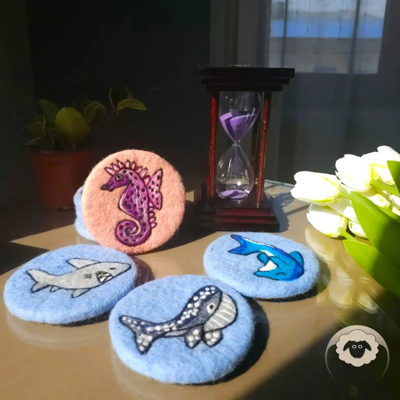 Felt Fish Cup Coaster-Needle Felt Creation