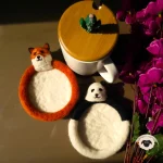 Panda Felt Coasters-Needle Felt Creation