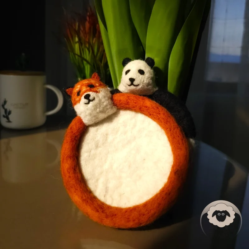 Panda Felt Coasters-Needle Felt Creation