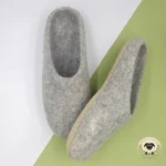 Gray Felt Slippers - Needle Felt Creation