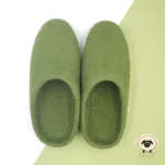 Green Felt Slippers - Needle Felt Creation