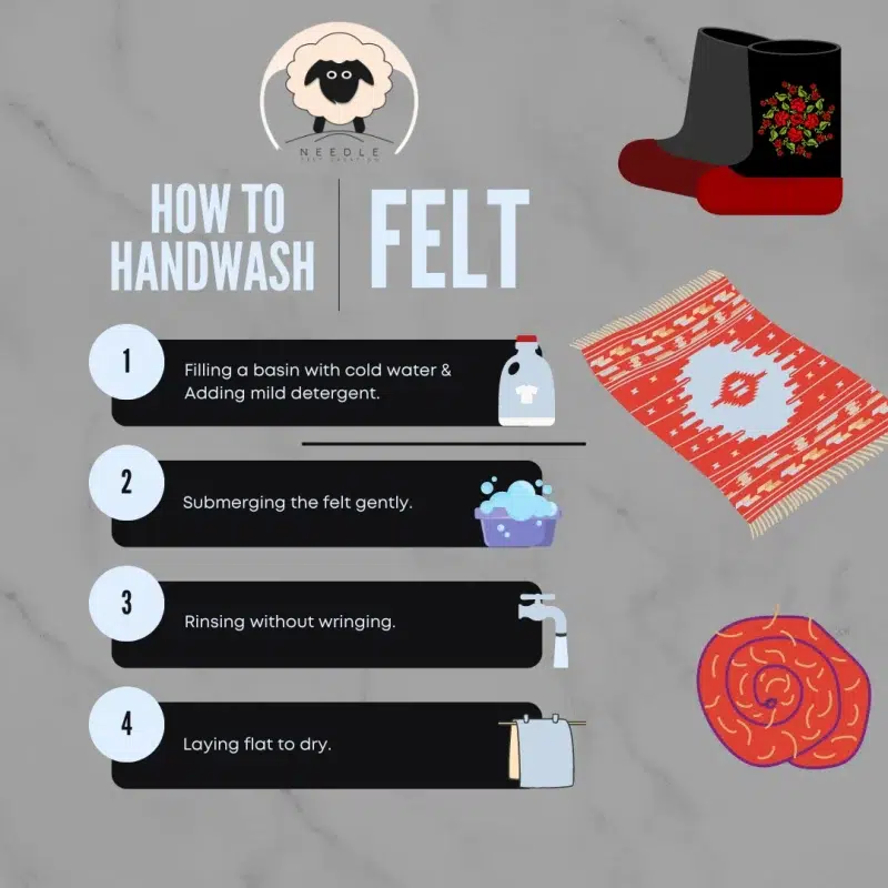 how to handwash felt - needle felt creation