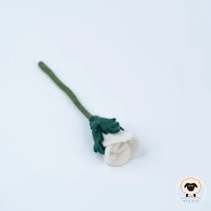 white rose felt flowers-Needle Felt Creation