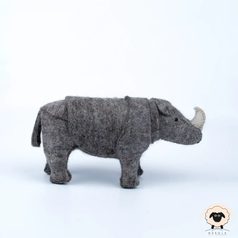 Brown Felt Rhinoceros Side