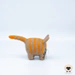 Orange Felt Cat with Stripes | Felt Animal Figurine Wholesale - Image 3
