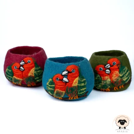Lovebirds Felt Baskets Collection - Needle Felt Creation