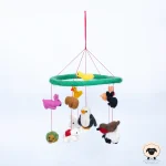 animal figurine felt mobile hanging