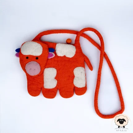 cow felt hand bag