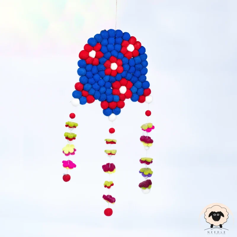 floral garland felt mobile hanging