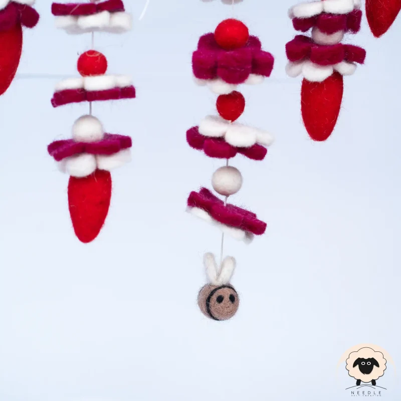 heart shaped felt mobile hanging 2 1