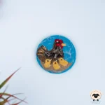 hen and chicks cup coaster