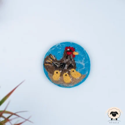 hen and chicks cup coaster