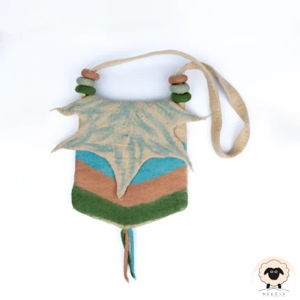 leaf felt hand bag