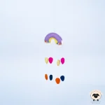 pastel rainbow felt mobile hanging