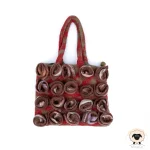 red roses felt hand bag