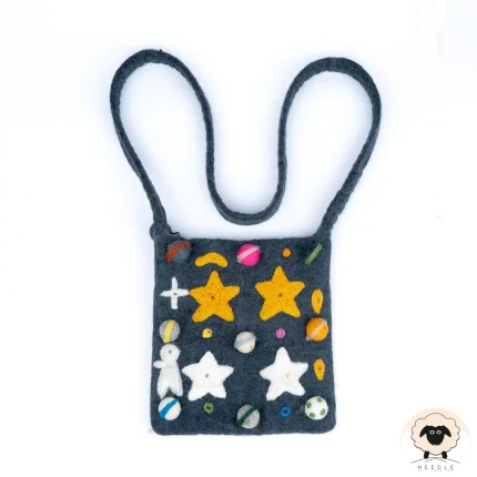 universe felt hand bag