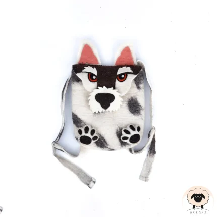 wolf felt bag