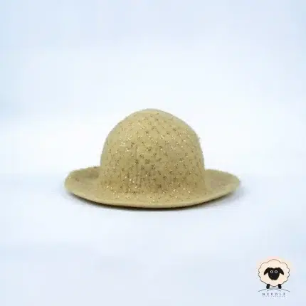 beige sequin felt hat