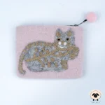 cat felt purse