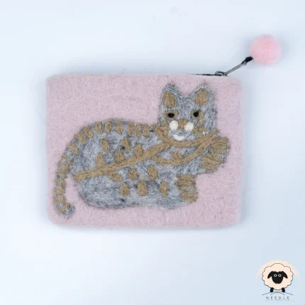 cat felt purse