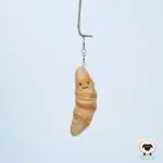 croissant felt keychain