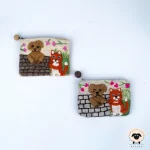 dog cat wall felt purse