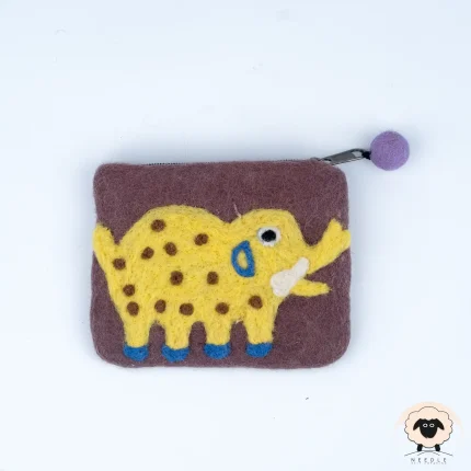 elephant felt purse