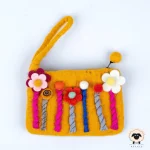 floral wristlet felt purse