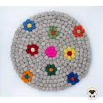 flower felt ball chairpad