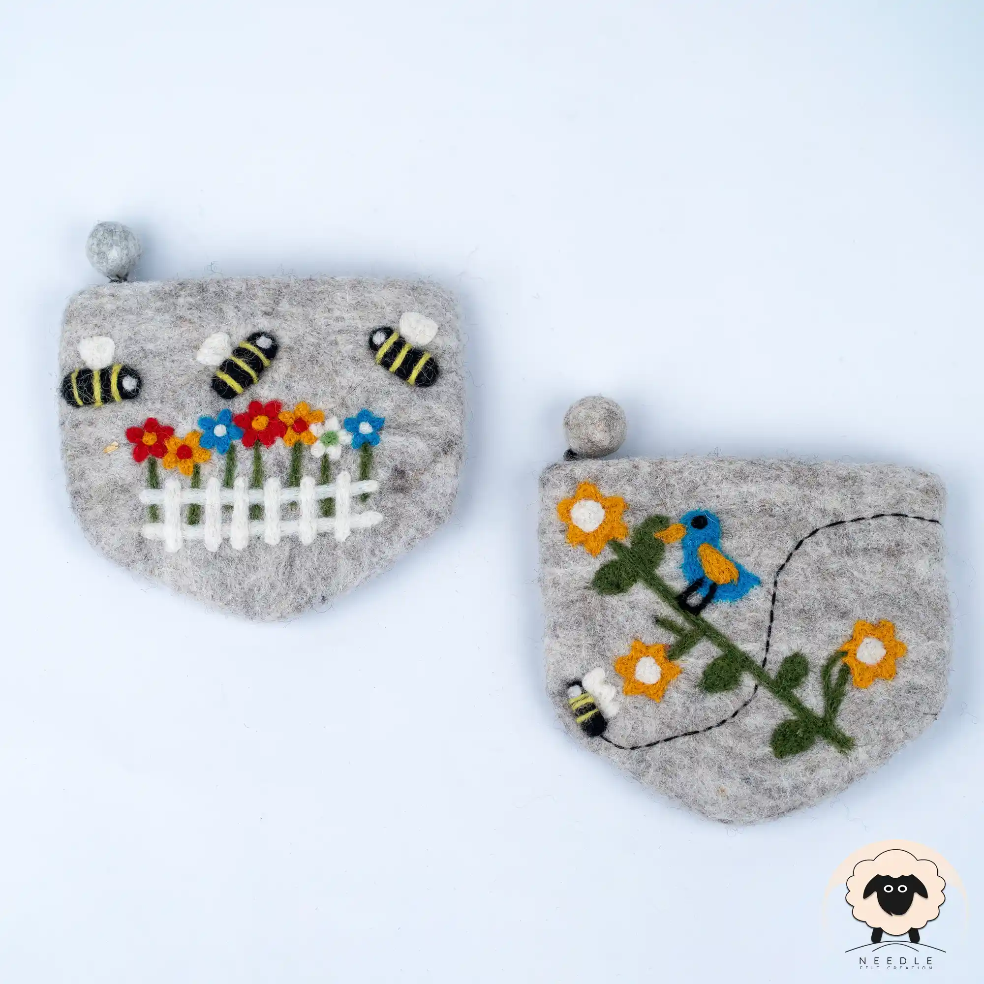 Garden Felt Purse – Needle felt Creation garden felt purse