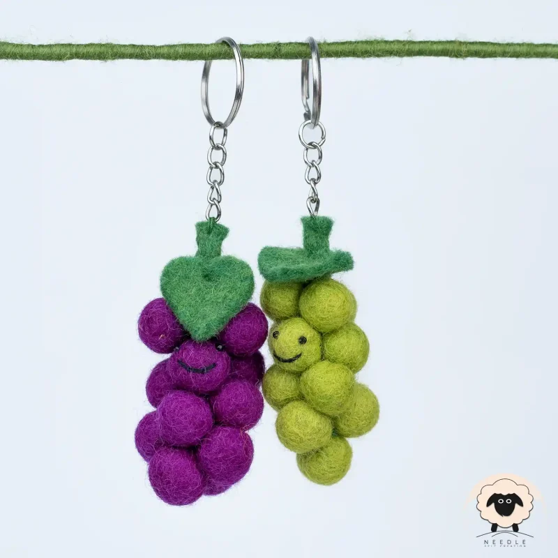 grapes felt keychain