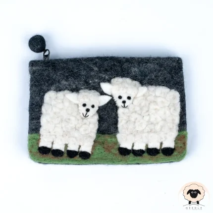 lamb felt purse