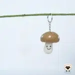 mushroom felt keychain